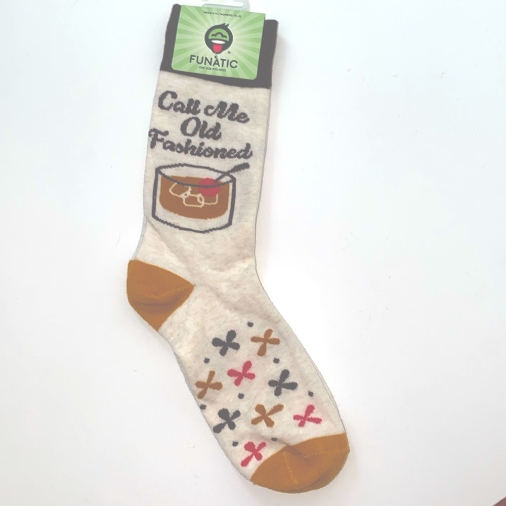 Funatic Call Me Old Fashioned Novelty Cocktail Socks OS